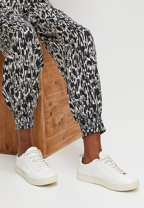 edit - Mock wrap harem jumpsuit - mono smudge