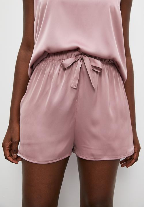 Superbalist - Sleep vest & shorts set - deep mauve