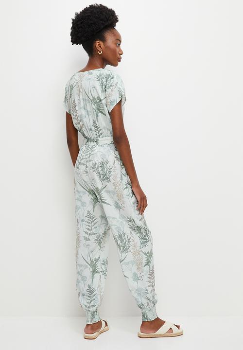 edit - Mock wrap harem jumpsuit - greys botanical