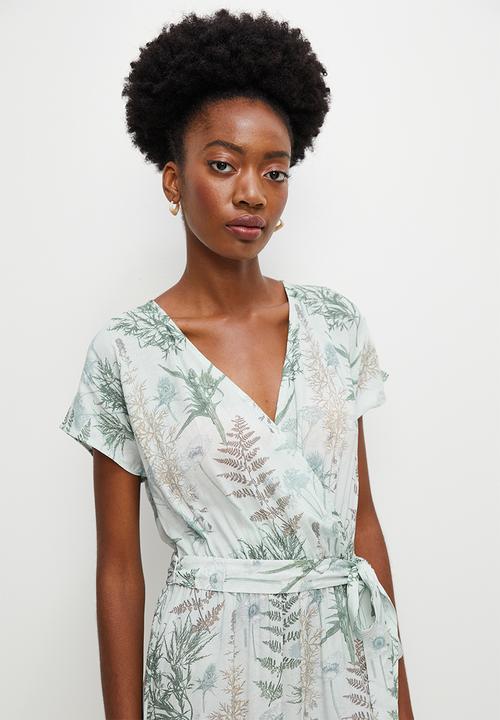 edit - Mock wrap harem jumpsuit - greys botanical