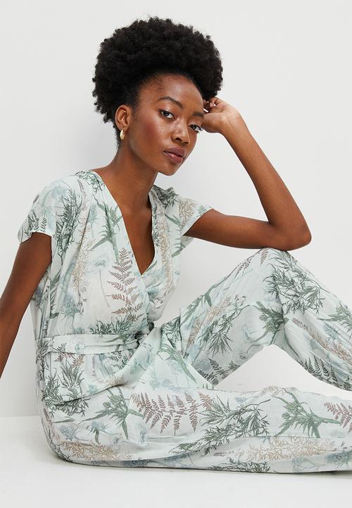 edit - Mock wrap harem jumpsuit - greys botanical