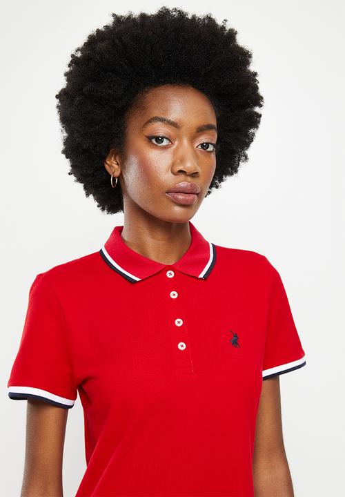 POLO - Leigh essential short sleeve stretch golfer dress - red