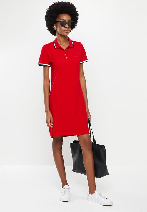 POLO - Leigh essential short sleeve stretch golfer dress - red