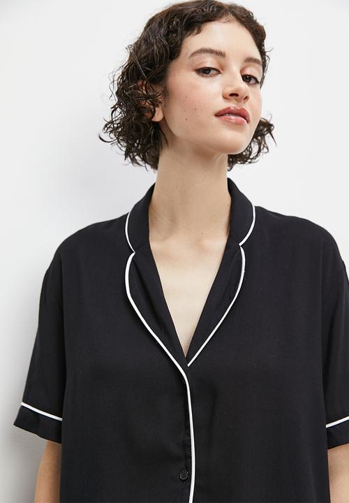 Superbalist - Sleep short sleeve & pants set - black