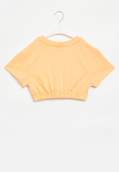 Superbalist - Crop top with elasticated hem - orange