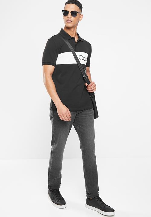 Calvin Klein - Institutional blocking polo - ck black