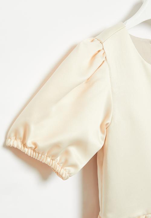 Superbalist - Puff sleeve occasion dress - cream