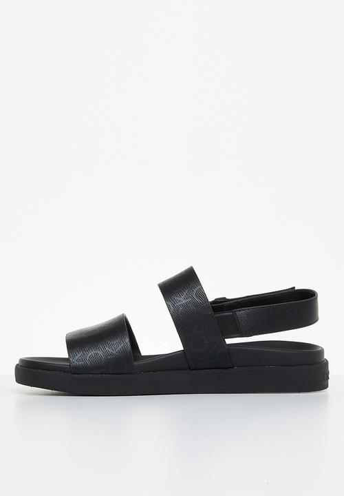 Calvin Klein - Back strap sandal lth mono - black mono 
