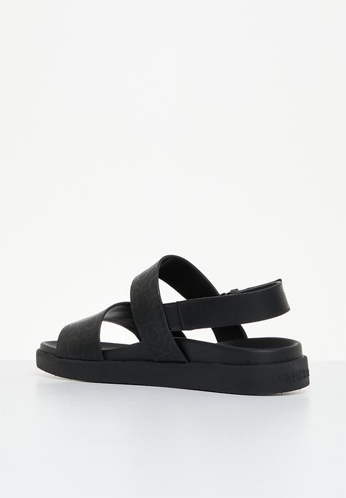 Calvin Klein - Back strap sandal lth mono - black mono 
