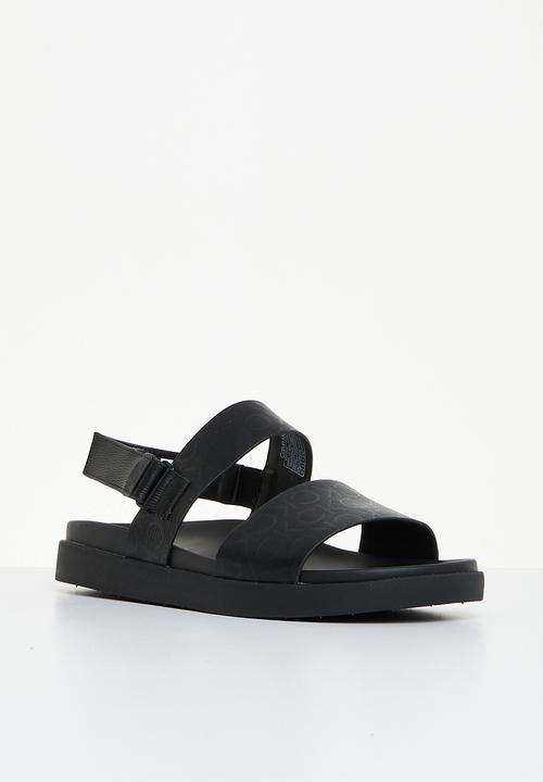 Calvin Klein - Back strap sandal lth mono - black mono 