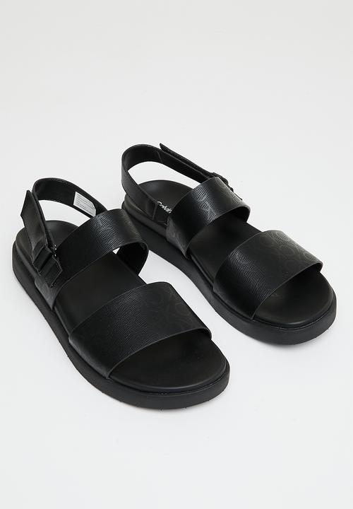 Calvin Klein - Back strap sandal lth mono - black mono 