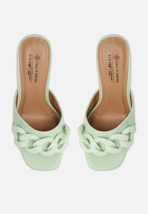 Call It Spring - Floraa mule heel - light green