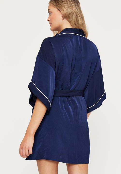Cotton On - Satin robe - varsity navy