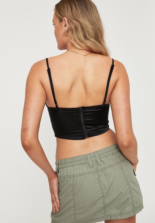 Cotton On - Olivia cowl corset - black
