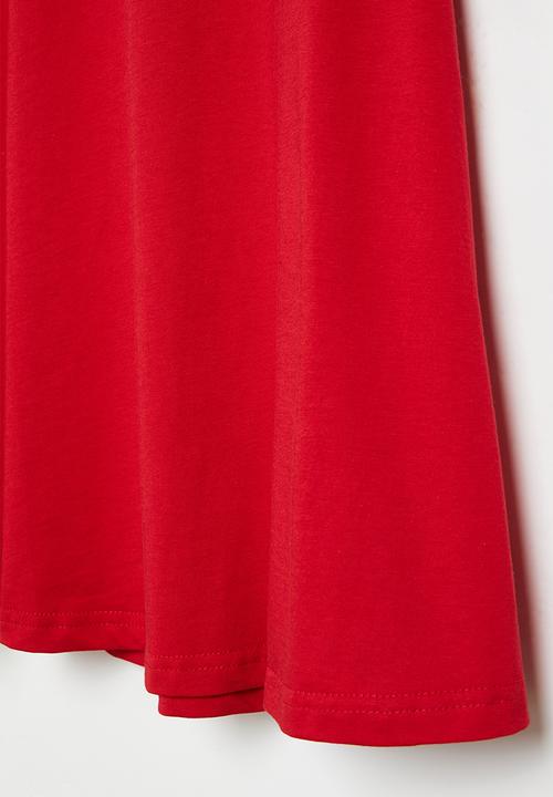 POLO - Girls printed short sleeve dress - red
