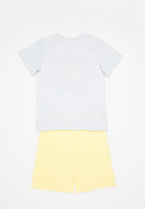Superbalist - Boys summer pj set - grey & yellow