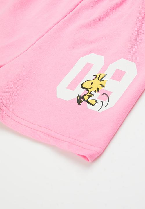 Character Group - Snoopy short set - grey & pink