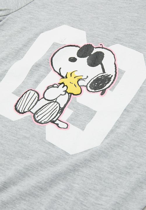 Character Group - Snoopy short set - grey & pink