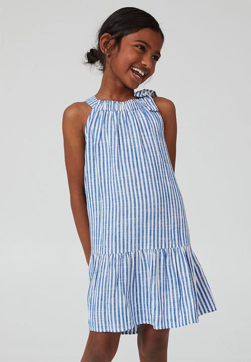 Cotton On - Cleo sleeveless dress - white/blue punch stripe