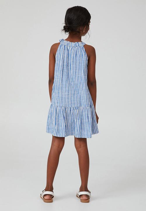Cotton On - Cleo sleeveless dress - white/blue punch stripe