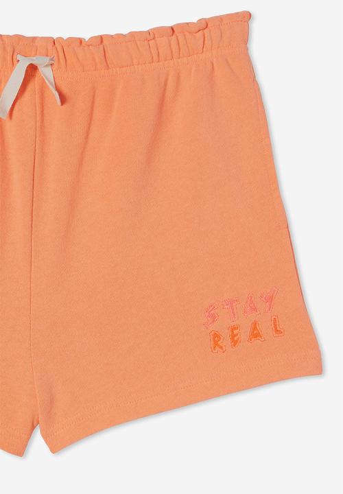 Cotton On - Chelsea fleece short - fizzy melon/stay real