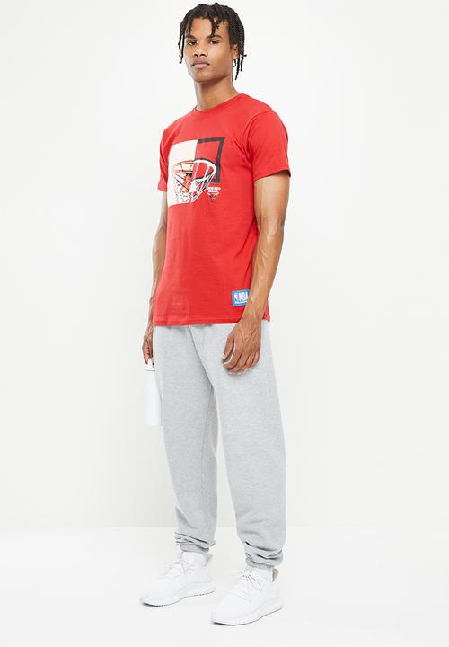 NBA - Chicago bulls core hoops print tee - red