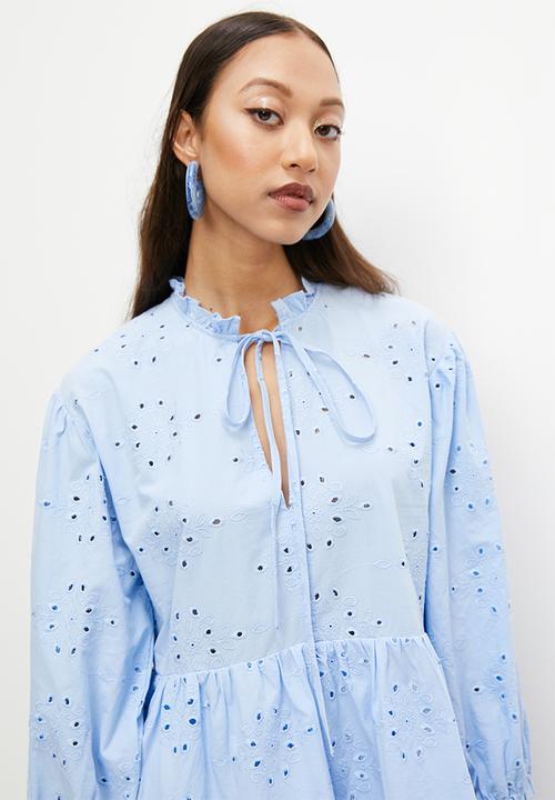 Superbalist - Anglaise babydoll dress - blue