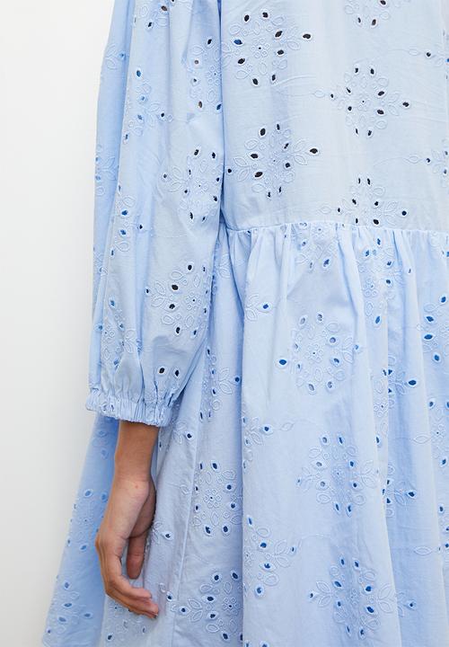 Superbalist - Anglaise babydoll dress - blue