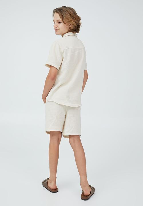 Cotton On - St tropez short sleeve shirt-rainy day / cheesecloth