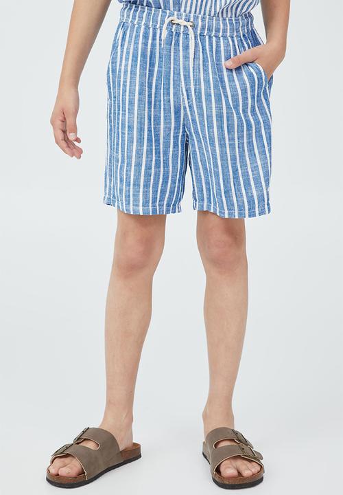 Cotton On - St tropez short - blue punch/vanilla stripe