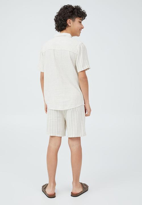 Cotton On - St tropez short - rainy day/vanilla stripe