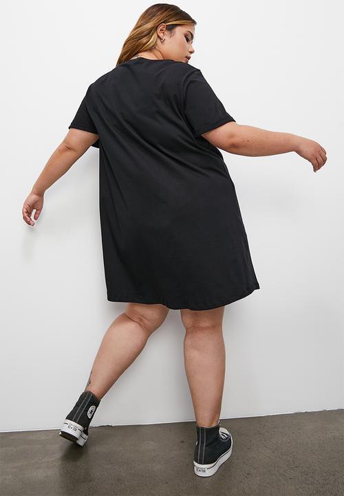 Blake - Graphic mini T-shirt dress - black