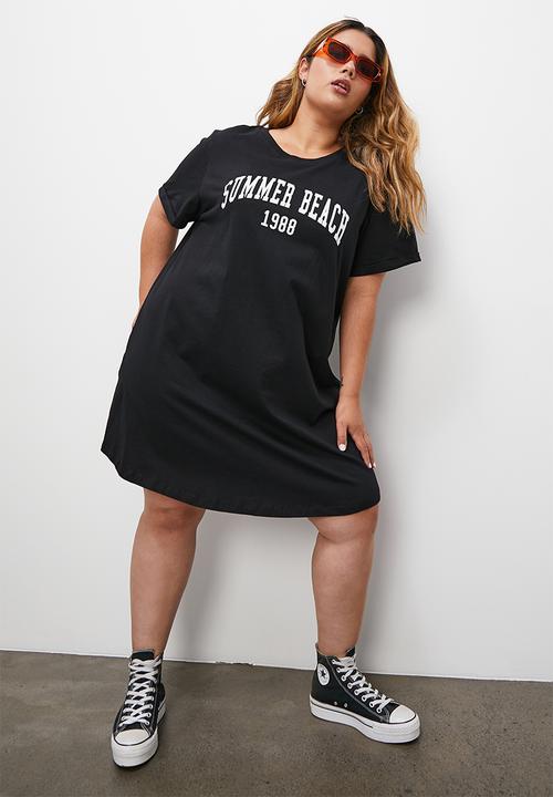 Blake - Graphic mini T-shirt dress - black