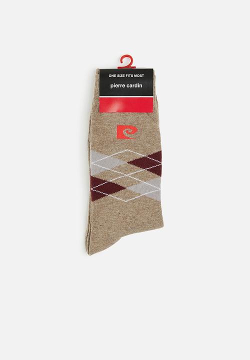 Pierre Cardin - Double argyle  socks - taupe