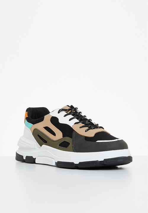 Tom Tom - Ron sneaker - black & taupe multi