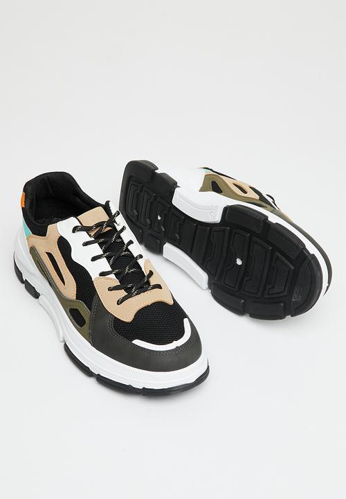 Tom Tom - Ron sneaker - black & taupe multi