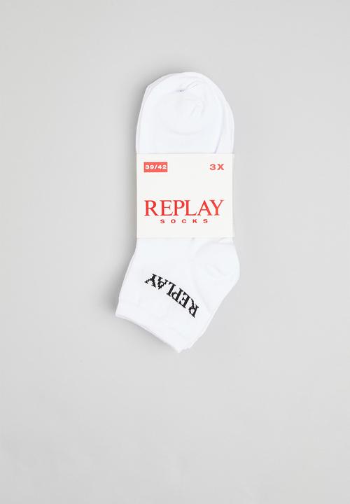Replay - Replay low cut 3 pack socks - white