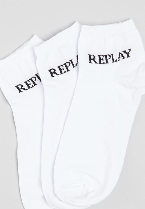 Replay - Replay low cut 3 pack socks - white