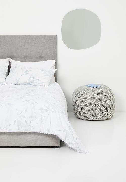 Sixth Floor - Foliage printed microfibre duvet cover set - blue & grey