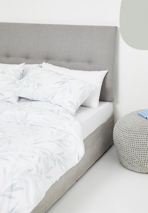 Sixth Floor - Foliage printed microfibre duvet cover set - blue & grey
