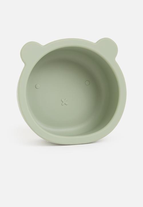 Sixth Floor - Baby bear silicone suction bowl with spoon - sage