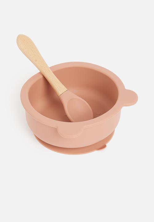 Sixth Floor - Baby bear silicone suction bowl with spoon - sand