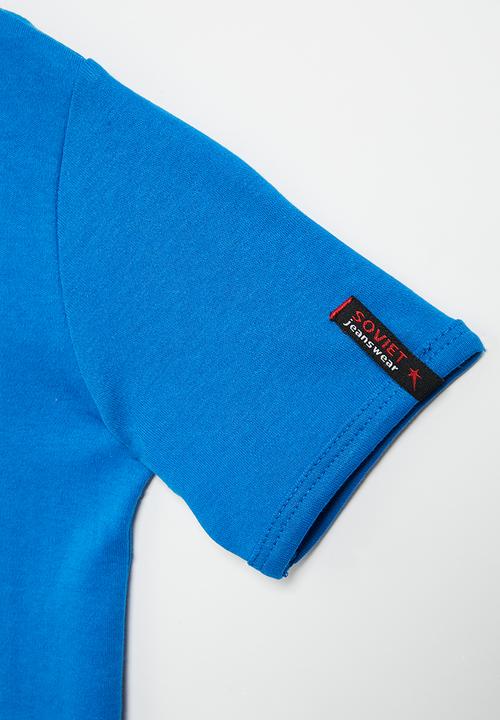 SOVIET - B bolt evo short sleeve muscle tee - mosaic blue