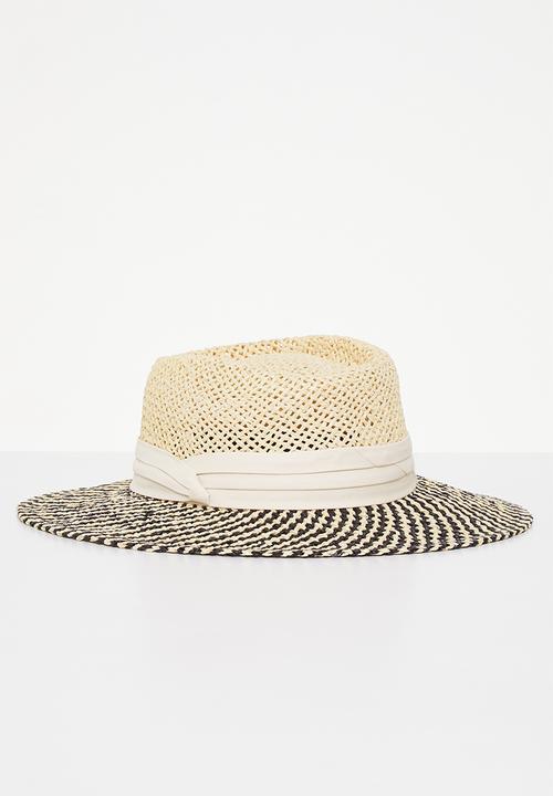 edit - Martina straw hat - neutral & black