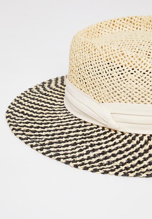 edit - Martina straw hat - neutral & black