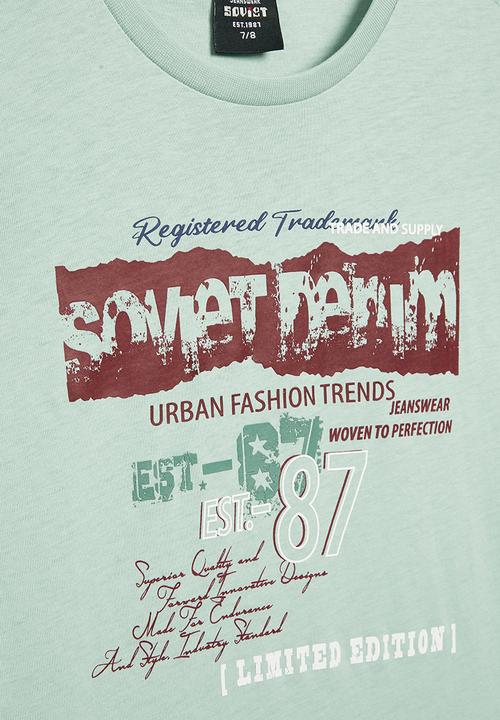 SOVIET - B azlan boys short sleeve logo tee - biscay blue