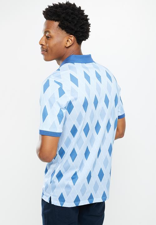 Pringle of Scotland - Mercerised short sleeve golfer - blue