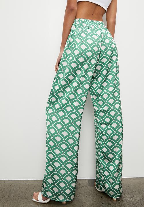 VELVET - Co ord printed flat front pull on wide - geo print
