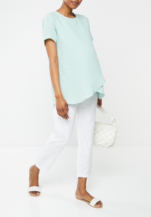 edit Maternity - Maternity textured nursing blouse - sage