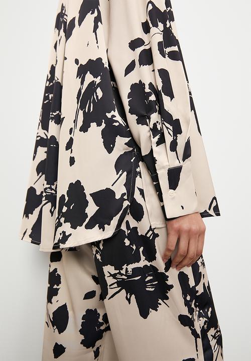 VELVET - Co ord button through luxe shirt blouse - floral print